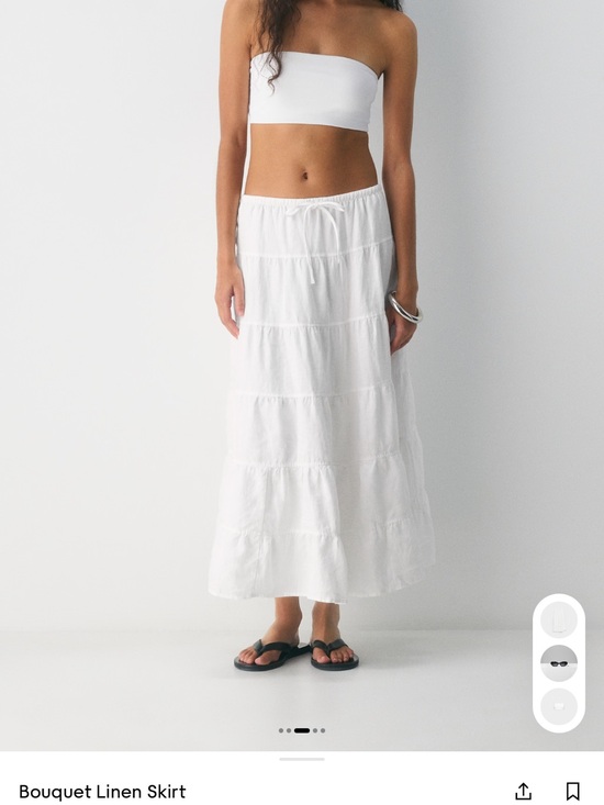 Aritzia Dresses & Skirts - Aritzia White Linen Tiered Maxi Skirt